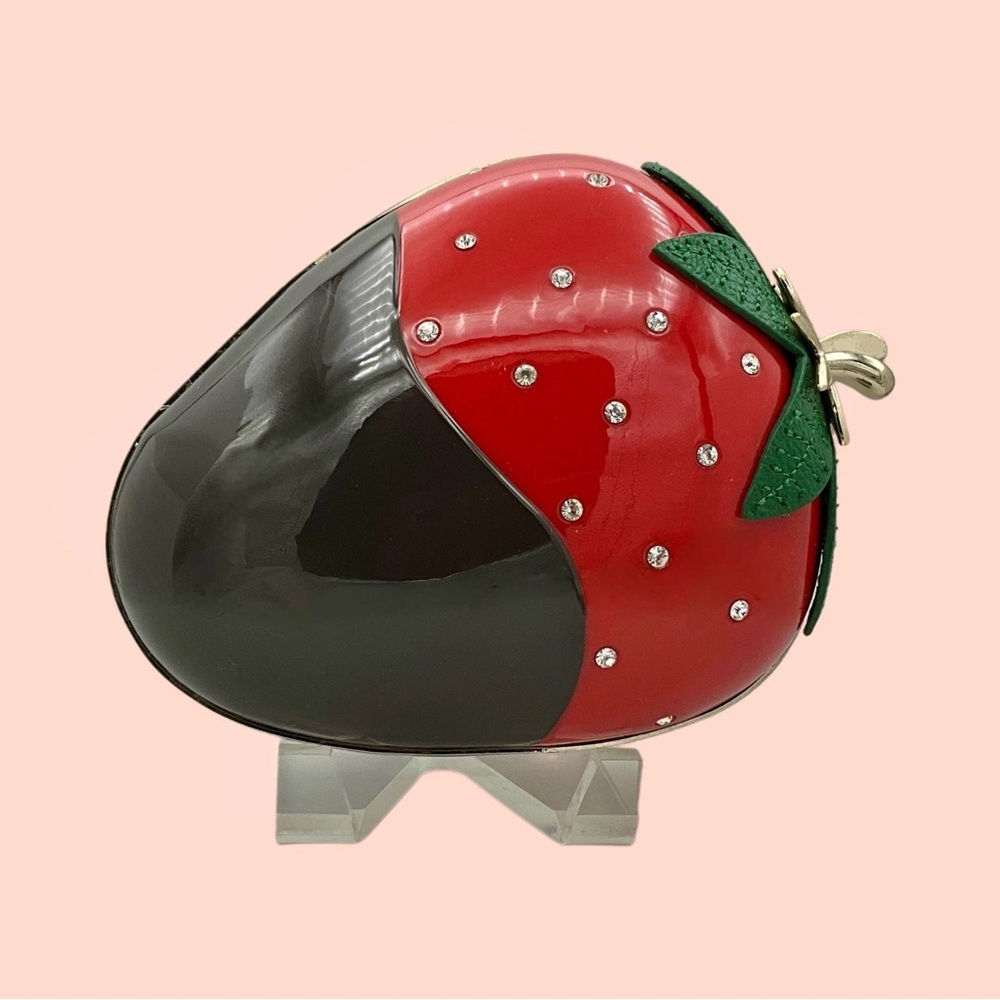 Strawberry Shaped Clutch with Rhinestones